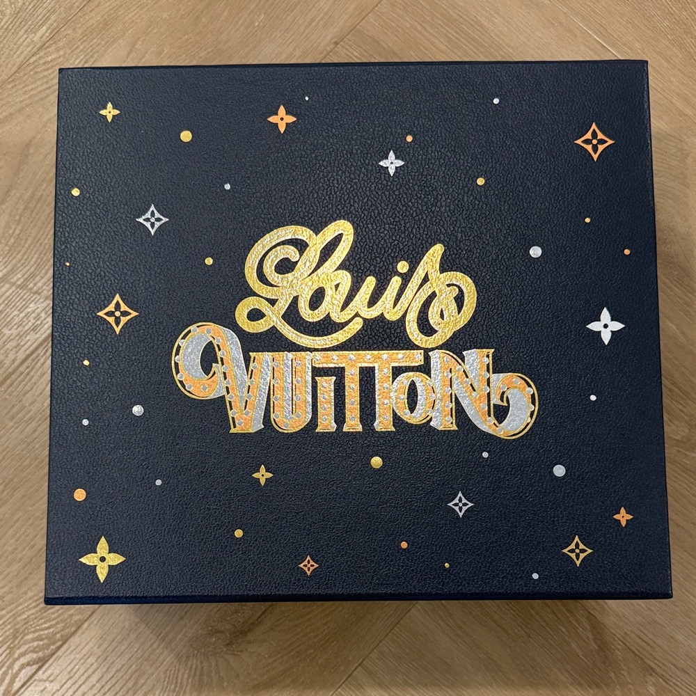 Louis Vuitton Black Box with Gold and Orange Details